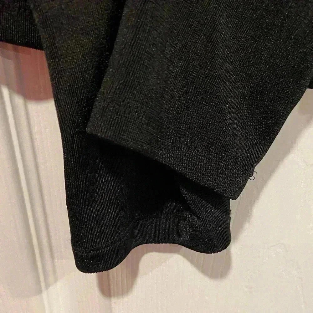 Princess Polly Black Stretchy Snap Front Long Sleeve Collared Top Size 12 - Picture 5 of 11